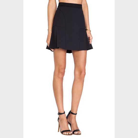 Rebecca Taylor Black Tech Flounce Skirt Size 8 - Picture 2 of 8